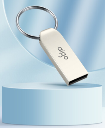 爱国者（aigo）16GB USB2.0 U盘 U268迷你款 银色 金属车载U盘