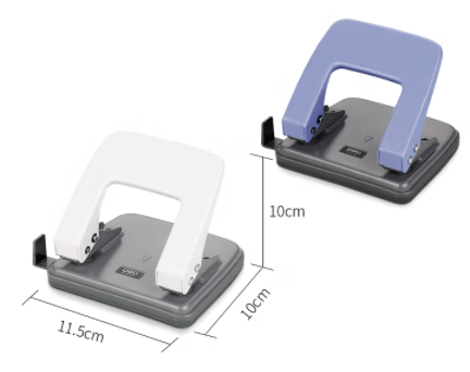 打孔机 打孔器 得力(deli)φ6mm可打20页两孔打孔器打孔机(带标尺) 混色发货0102