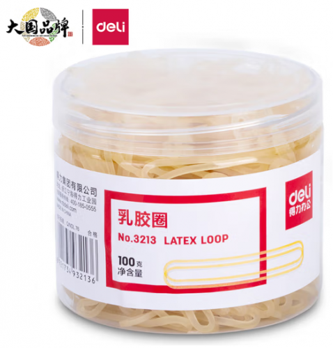 橡皮筋 得力（deli）橡皮筋 乳胶圈3213 黄色100g 1盒装